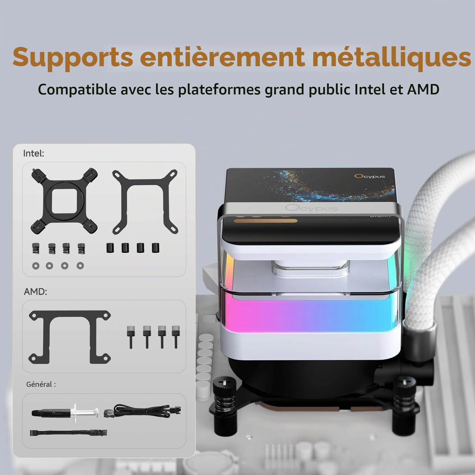 Sigma PRO L36 WH Watercooling 360mm AIO CPU Cooler avec écran IPS 3,5"