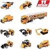 Teamsterz Construction Transporter Vehicle Playset | Construction Car, Lorry And Construction Truck Toys | Indoor And Outdoor Sandpit Toys | Toy Car Launcher | Cars Storage And Ramp | Ages 3+