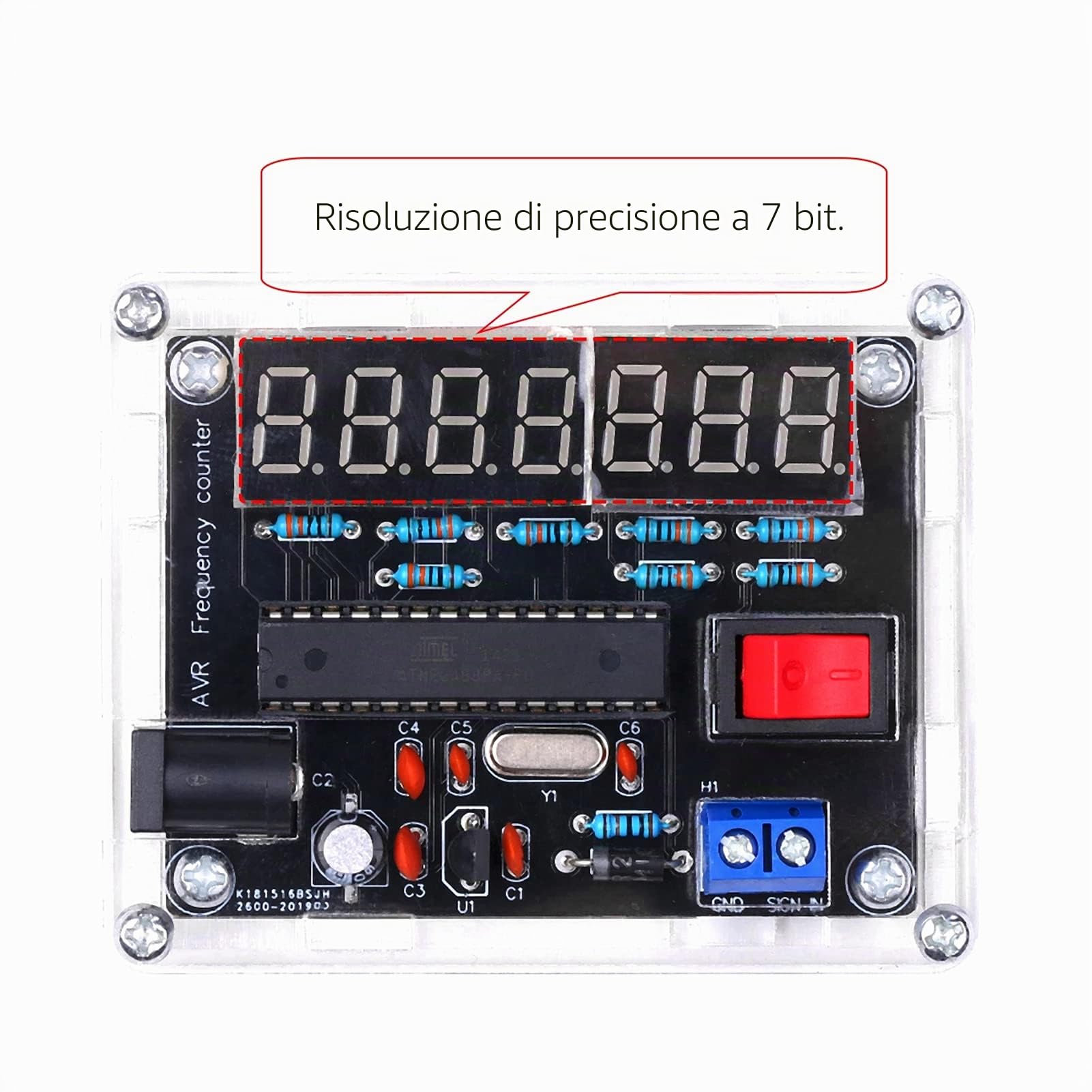 Misuratore di frequenza digitale 0,45Hz-10MHz, frequenza VR di conversione automatica della gamma con kit fai da te Cymometer Shell(DIY)