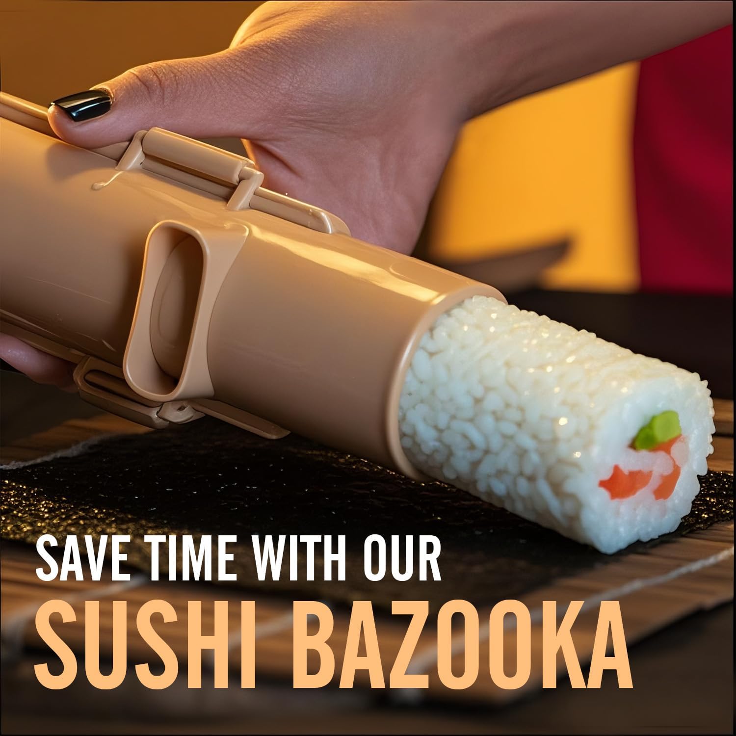 Sushi Making Kit, Sushi Roller Kit for Beginners Sushi Lovers. Includes Sushi Bazooka, Bamboo Sushi Mats, Rice Paddle, Chopsticks, Knife - the Easy Homemade Sushi Kit and Best Gift