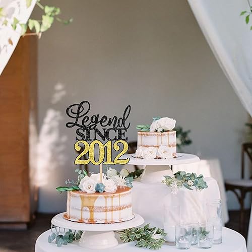 Miniatura 5 de Rsstarxi 1 paquete de decoración para tartas Legend Since 1983 con purpurina negra y dorada de cuarenta saludos a 40 cumpleaños, para hombres y