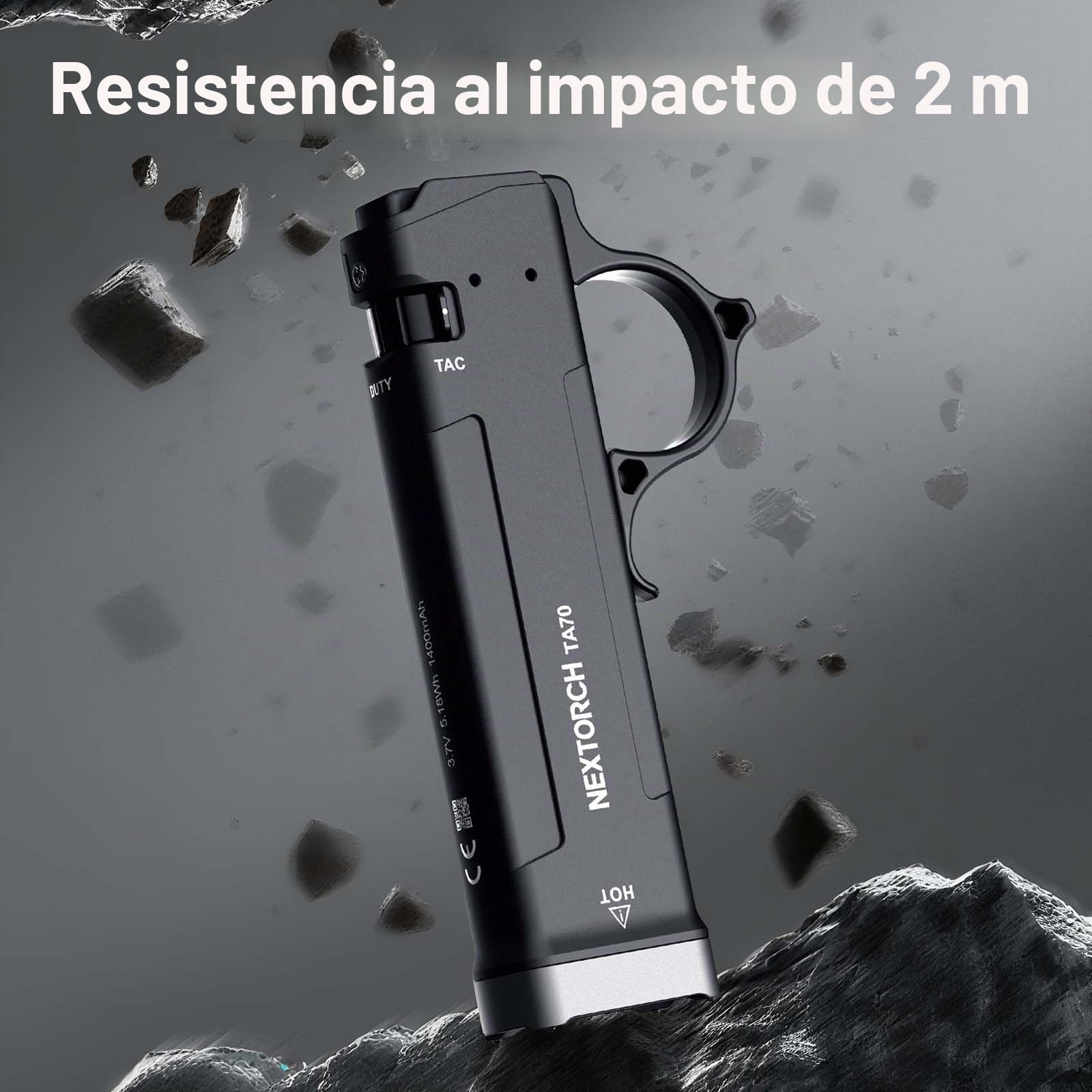 Nextorch TA70 - Linterna táctica plana recargable súper brillante, linterna LED EDC de 3500 lúmenes, recargable por USB-C, súper delgada IP67 impermeable, linterna para camping, correr, emergencia y