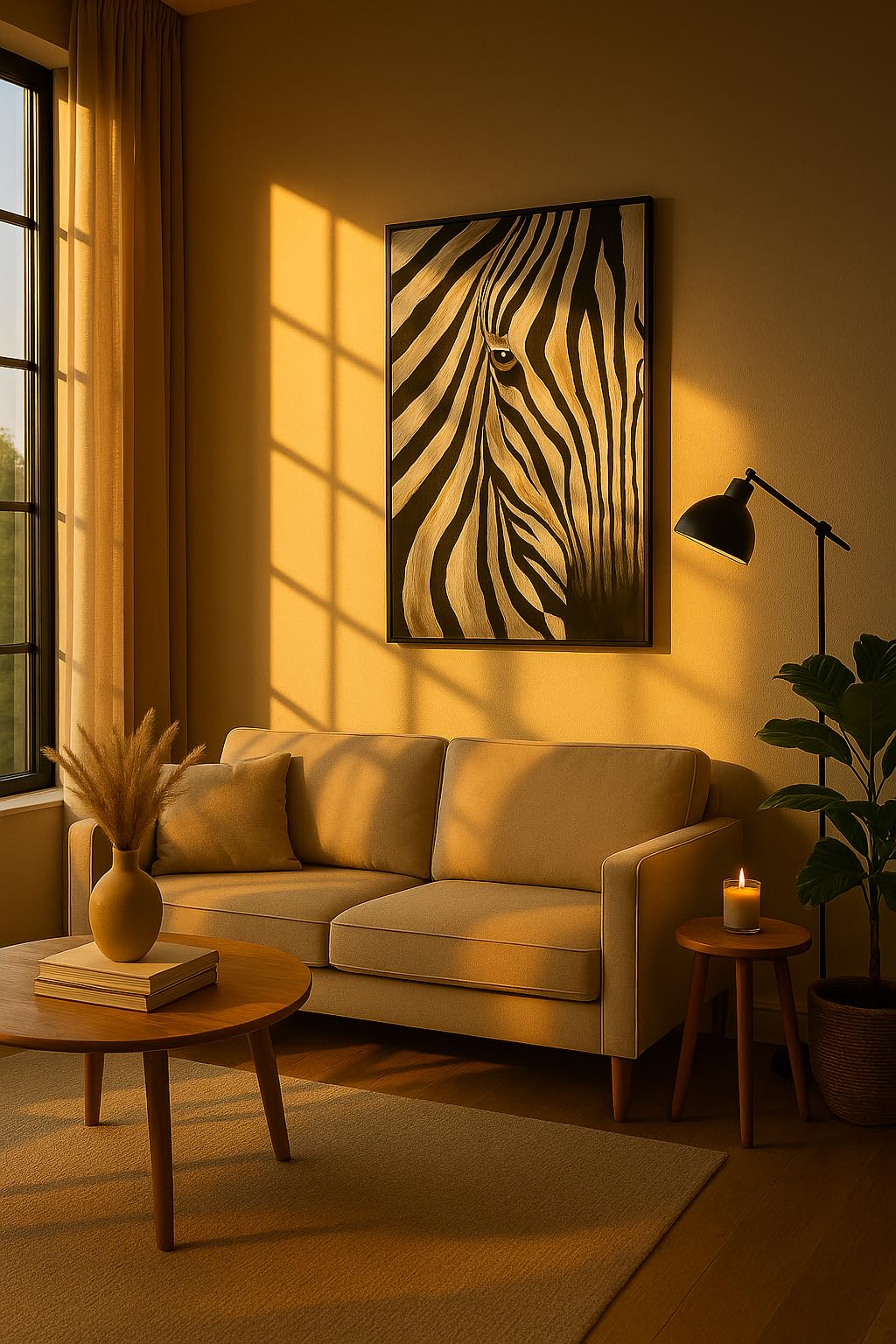 Artisan Tinct Zebra Wall Art 24"x36" Black Framed, Hand Painted Oil Painting on Canvas, Large Black and White Animal Painting for Living Room Bedroom, Ready to Hang