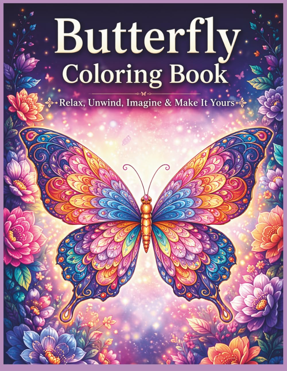 Butterfly Coloring Book for Adults & Kids: Relaxing Mandala Designs for Stress Relief, Mindfulness & Creative Fun: Beautiful Butterfly Patterns to Relax Your Mind 170 Pages