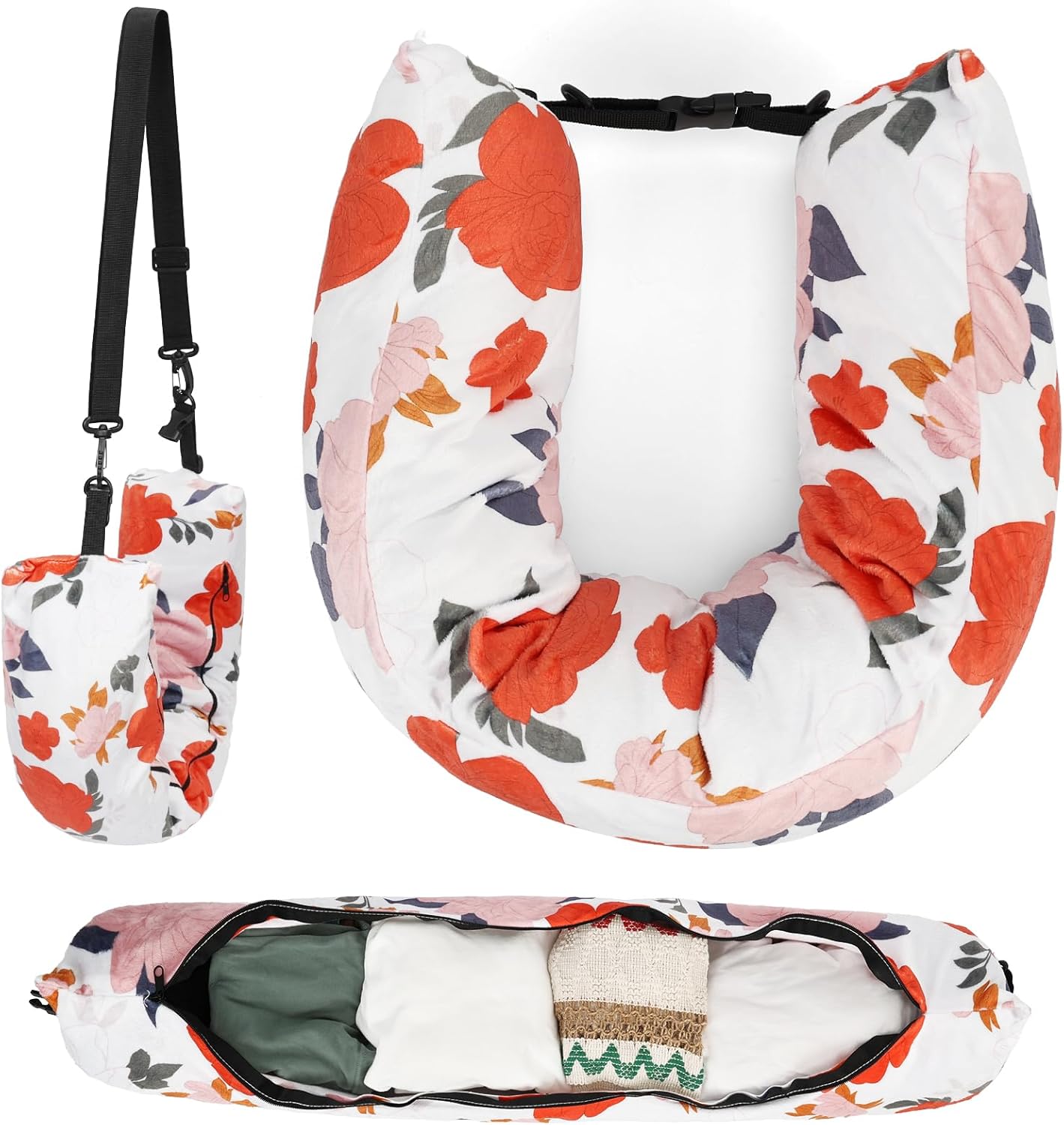 Unaikoo Stuffable Neck Pillow for Travel – U-Shaped Neck Pillow Fill with Stuff and Clothes – Soft Plush Velvet Luggage Pillowcase – for Travel Essentials Unaikoo Stuffable Neck Pillow for Travel – U-Shaped Neck Pillow Fill with Stuff and Clothes – Soft Plush Velvet Luggage Pillowcase – for Travel Essentials