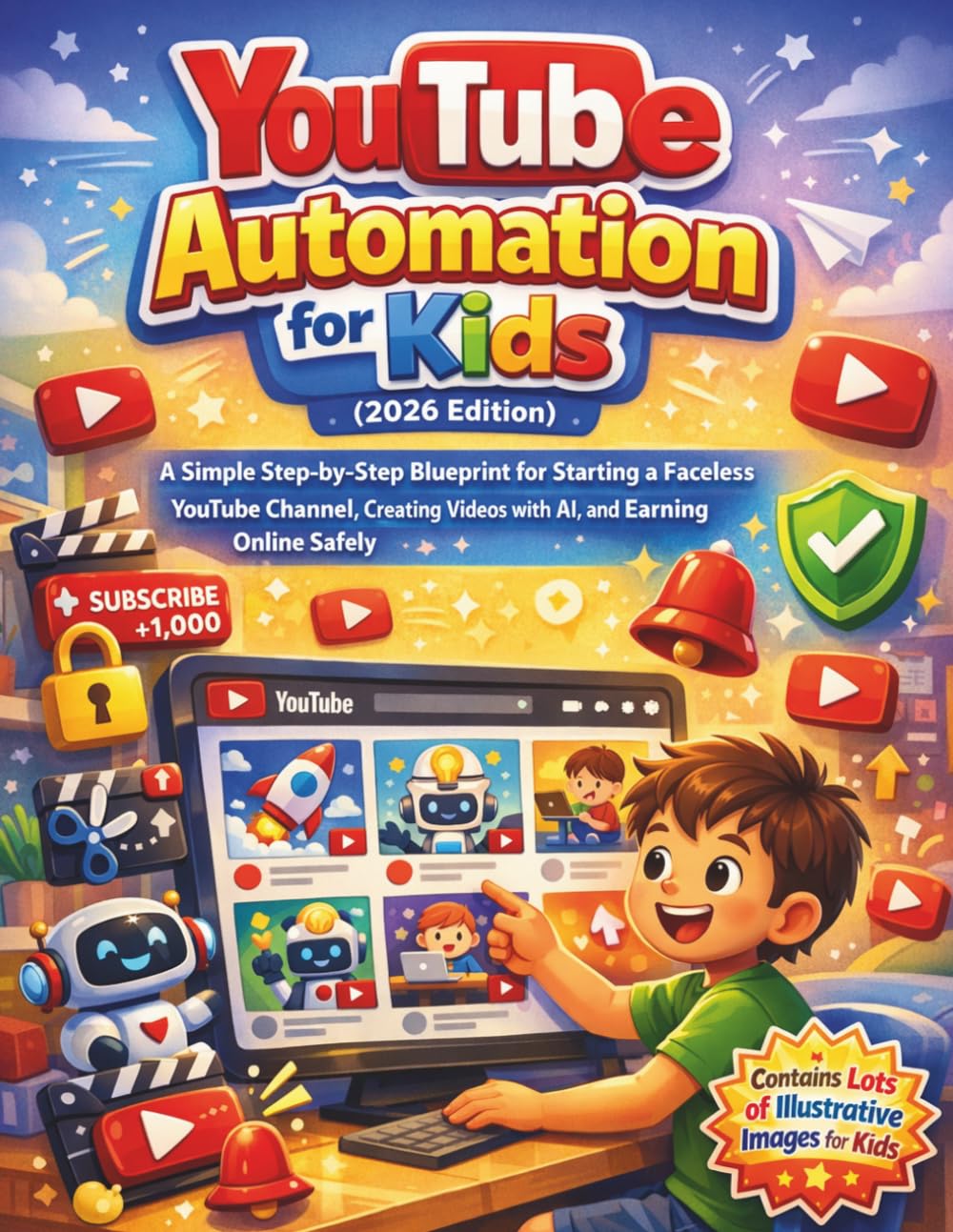 YouTube Automation for Kids (2026 Edition): A Simple Step-by-Step Blueprint for Starting a Faceless YouTube Channel, Creating Videos with AI, and Earning Online Safely