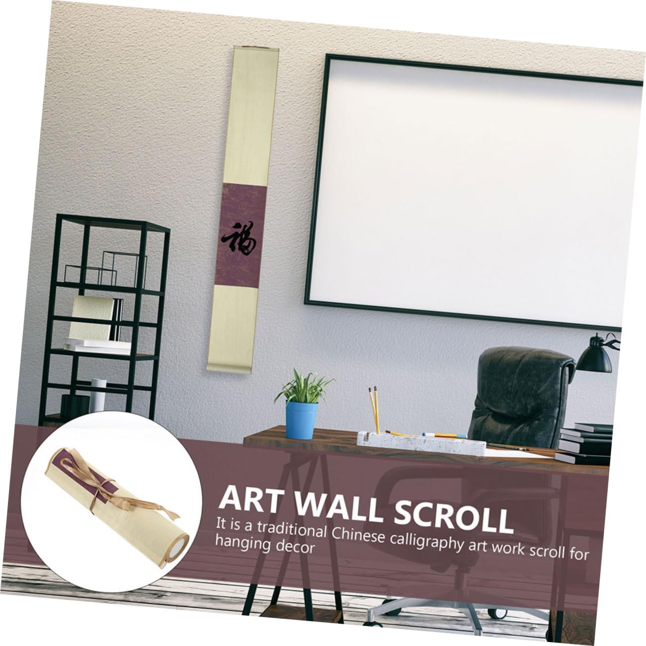 HAPINARY 2pcs Chinese Calligraphy Practicing Paper Rice Scrolls Drawing Paper for Painting Watercolor Art Beginners Wall Hanging Scrolls