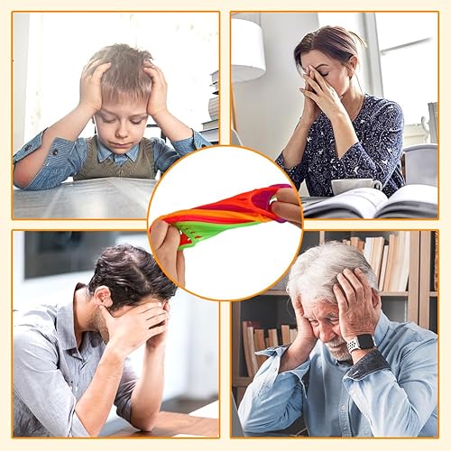 Miniatura 6 de Paquete de 24 juguetes sensoriales de cuerda elástica para ansiedad, juguetes sensoriales coloridos para personas con TDAH y adultos, alivio del
