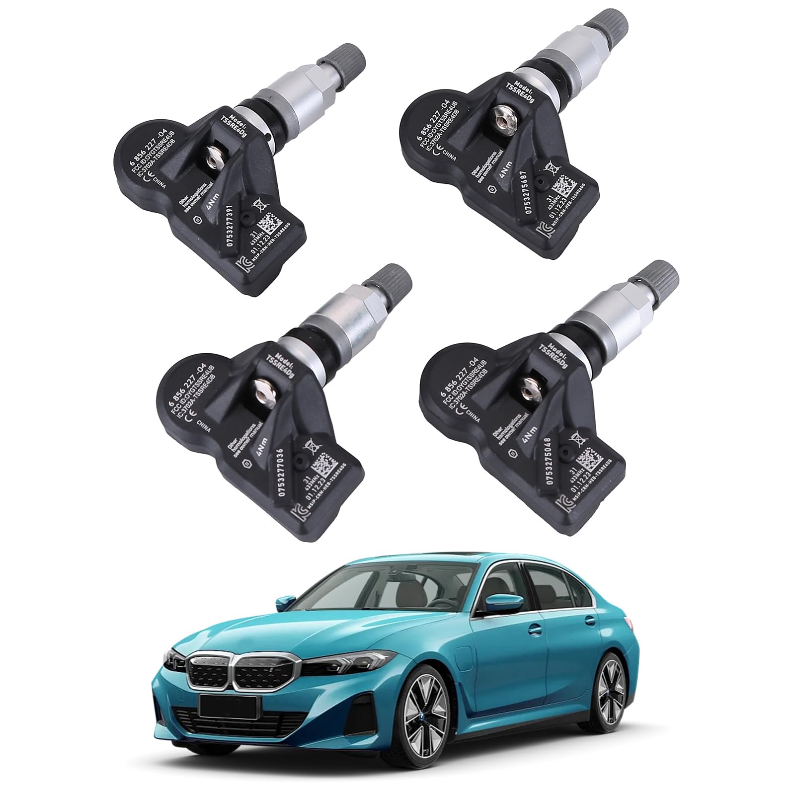 LICHENGTAI 4 czujniki ciśnienia w oponach TPMS kompatybilne z BMW serii 5 F10 F11 6 F12 7 RDKS 6856227 system kontroli ciśnienia w oponach