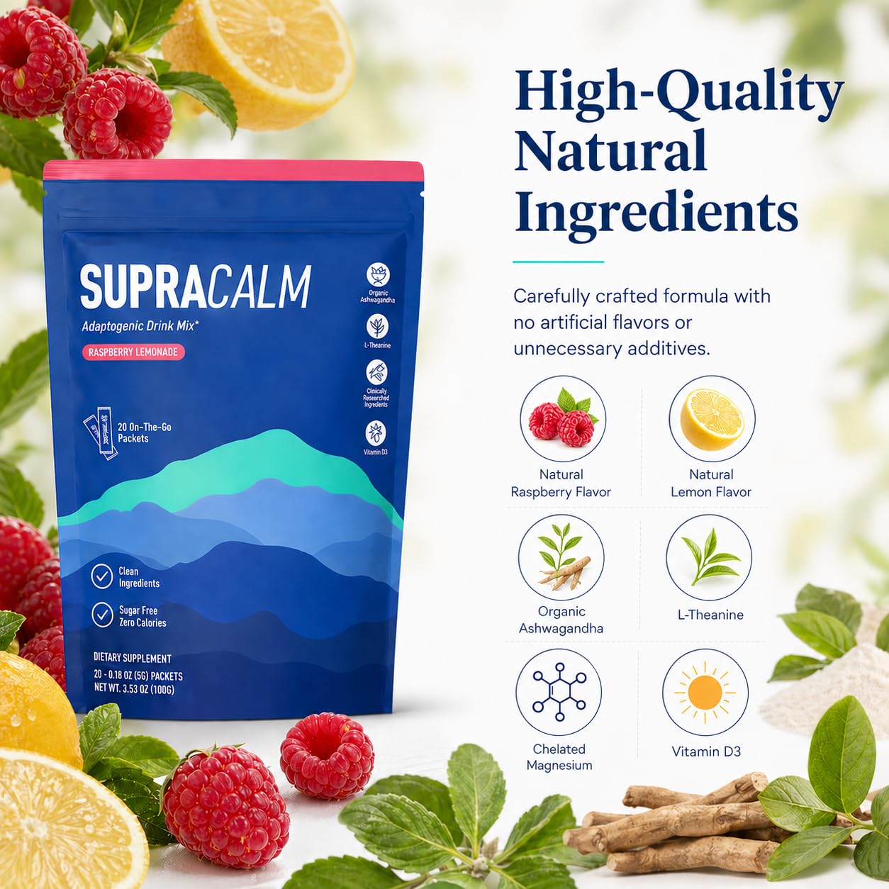 New Super Cortisol, Lot de 20 Supercalm Cortisol aura plus, Cortisol Super Calm, Poudres Naturelles de Cortisol, pour Relaxation et la Concentration, Pas de Sucre, unisexe