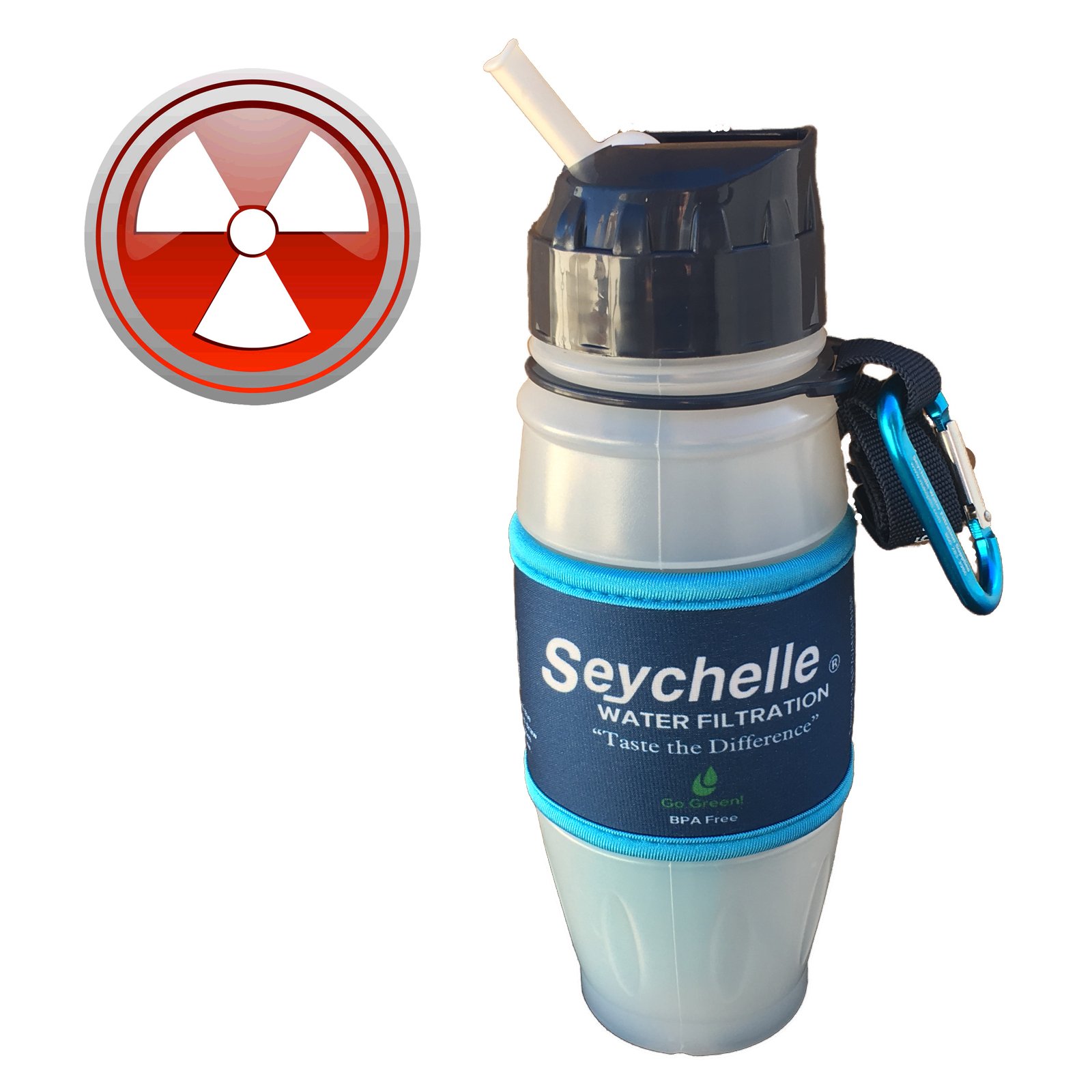 RADIOLOGICAL Water Filtration Bottle Filters Radiation and Contaminants, 28oz