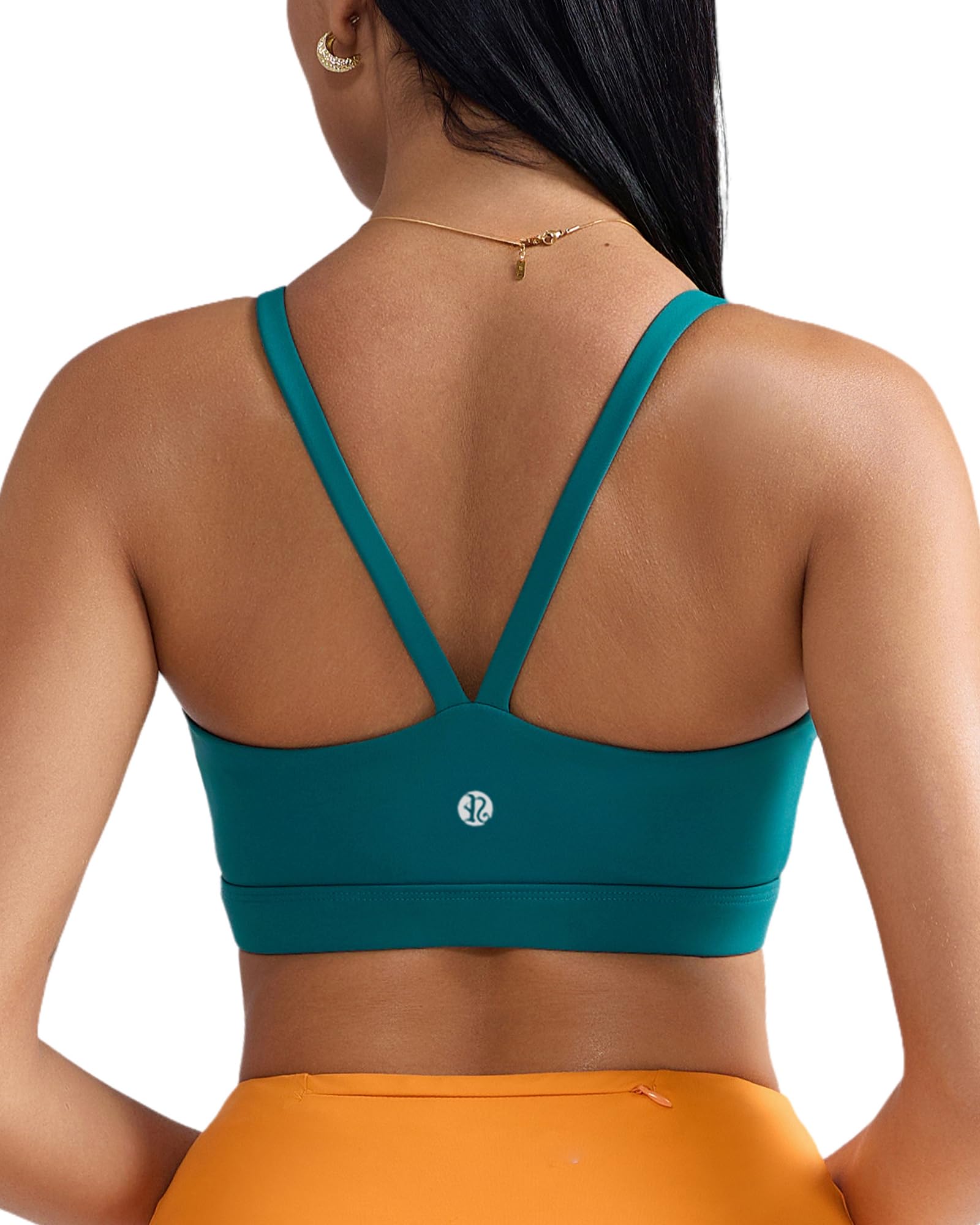 RUNNING GIRL Sports Bras for Women Light Impact Molded Cup Strap Sports Bra with Sewn in Pads Best