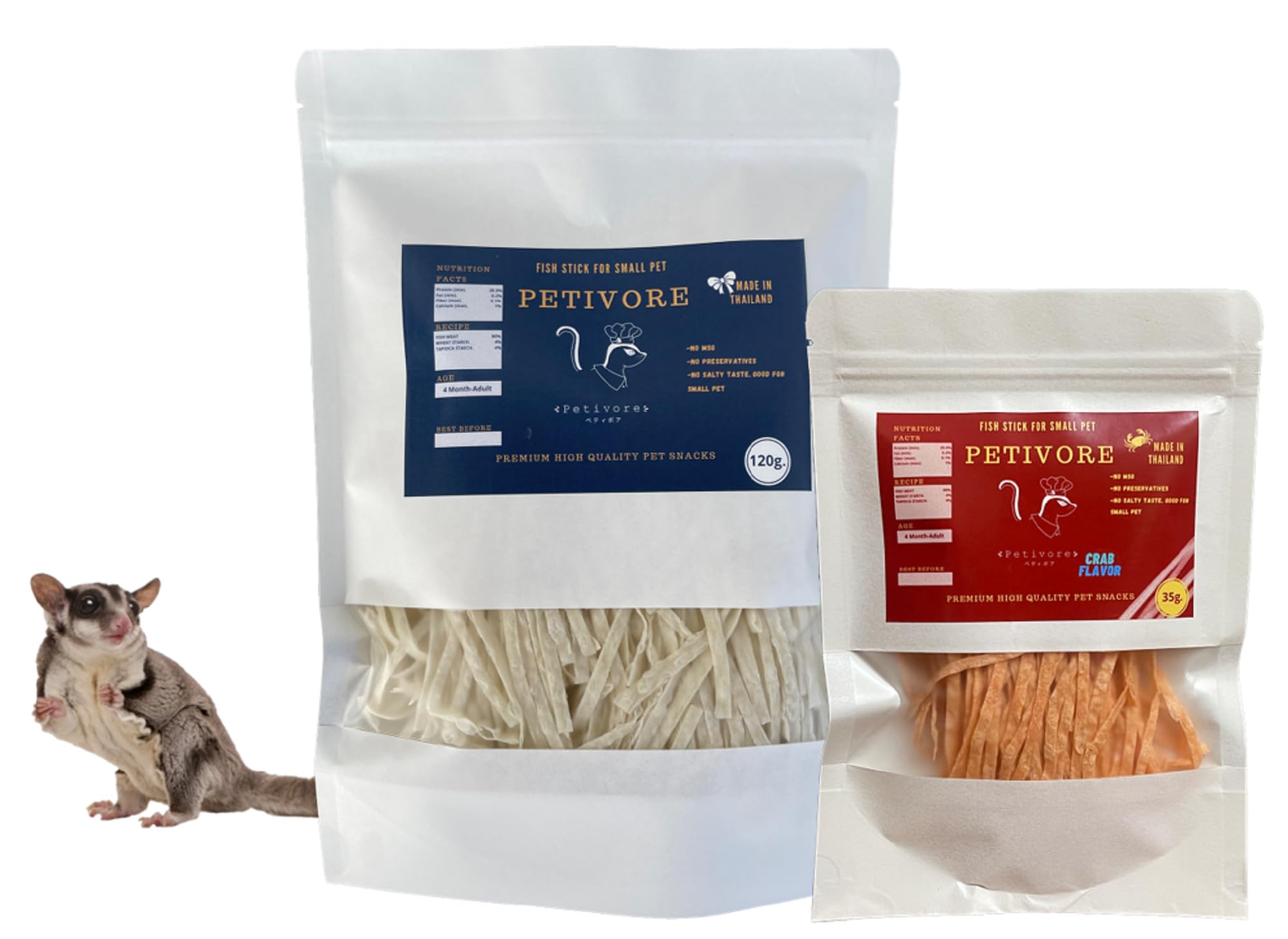 Veteran Combo Large Pack + Crab Flavor Fish Sticks for Sugar Glider and Small Animals