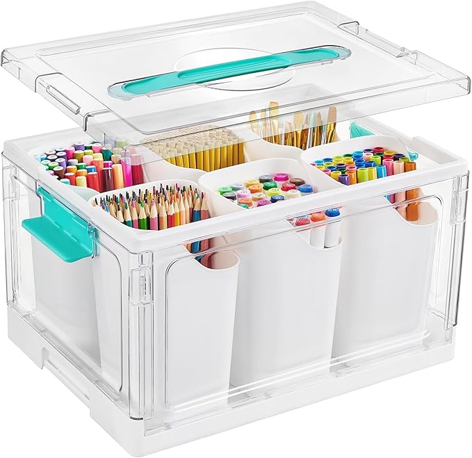 Vtopmart 24 QT Clear Plastic Craft Organizer with 6 Detachable