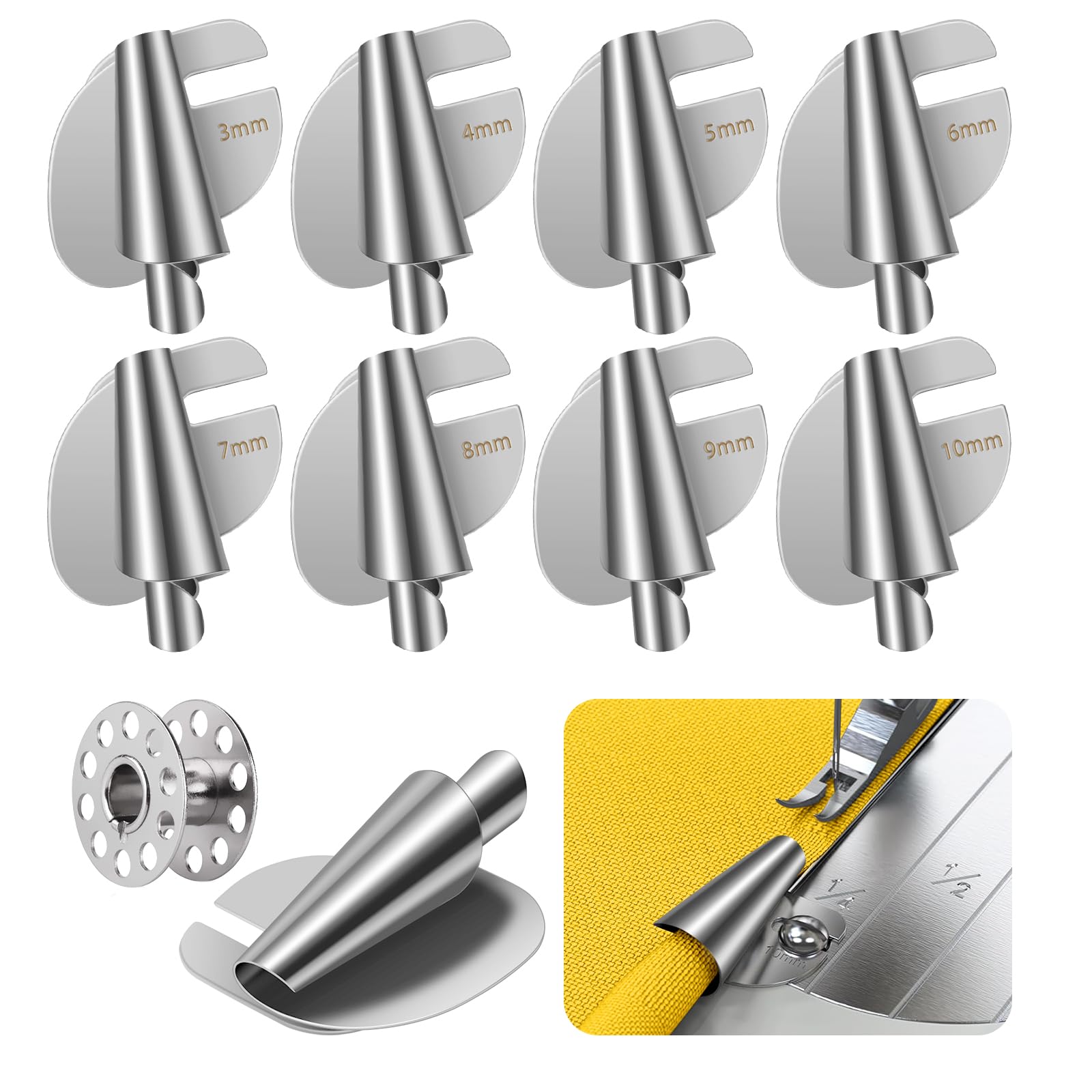 1pièce Scroll Type Pied Hemmer / Roulé Double Fold Hem