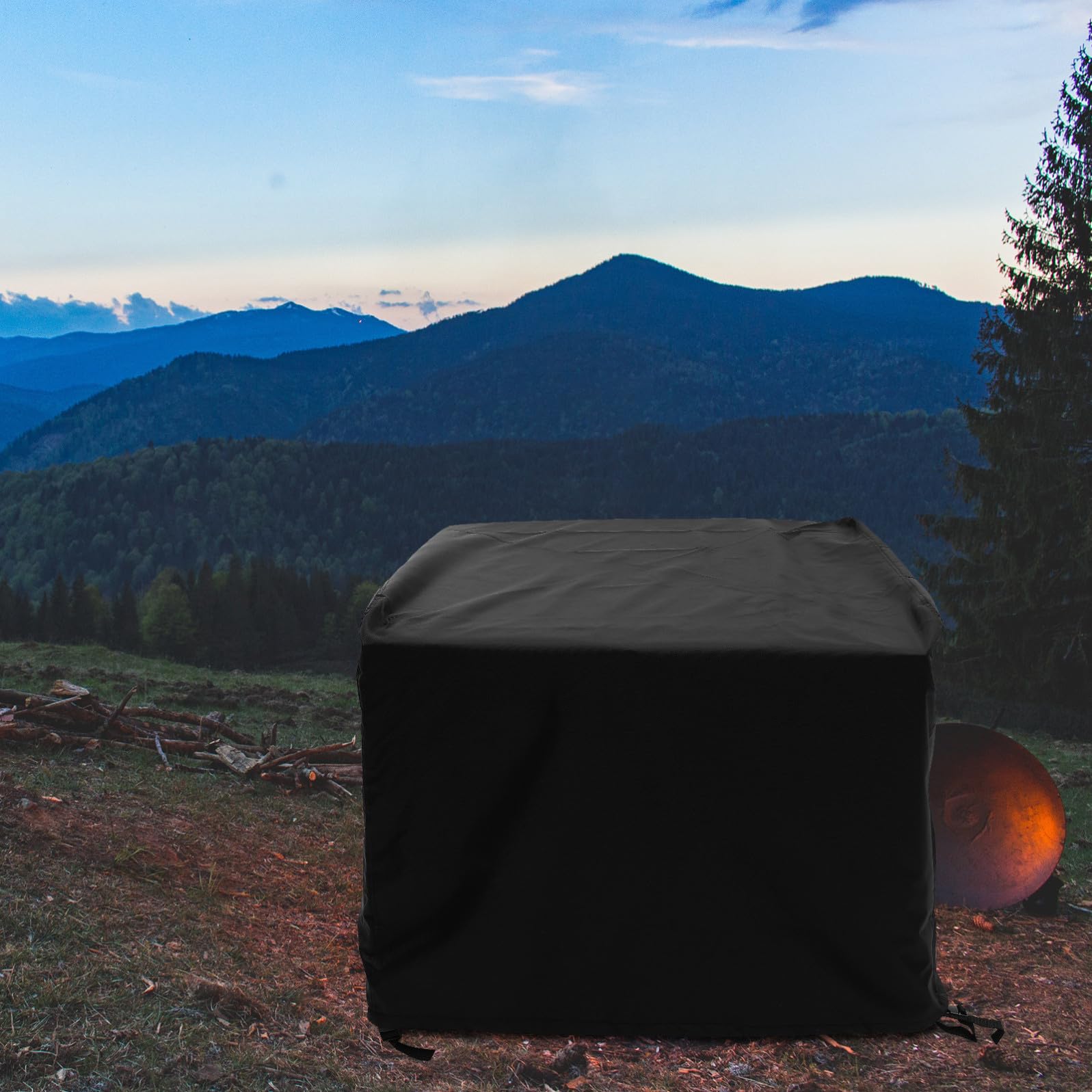 INOOMP Copertura Barbecue da Esterno Oxford Nero e Resistente All'usura, Protezione per Barbecue e Fornelli Durante Camping