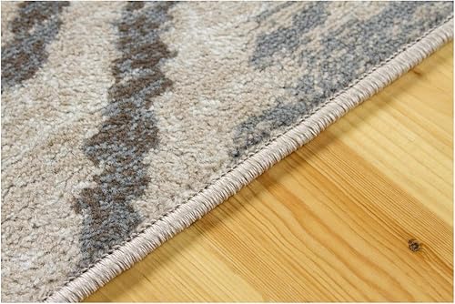 Miniatura 5 de L'Baiet Melody - Alfombra moderna de mediados de siglo con patrón geométrico envejecido, color gris, beige, azul, 8 x 10 pies