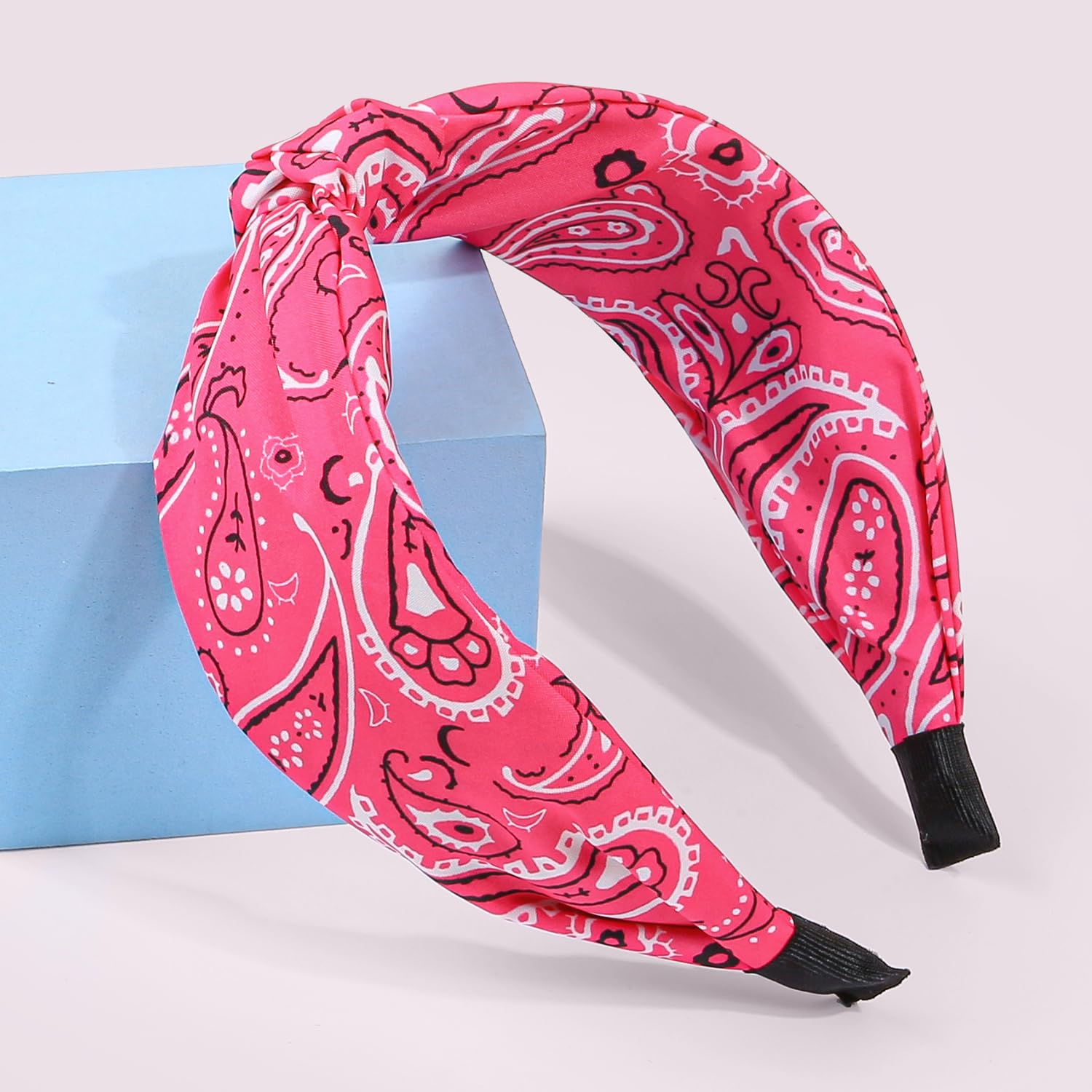 XIMA Paisley Print Headbands, Wide Knotted Hair Band for Women and Girls Multi-Color,Pack of 5