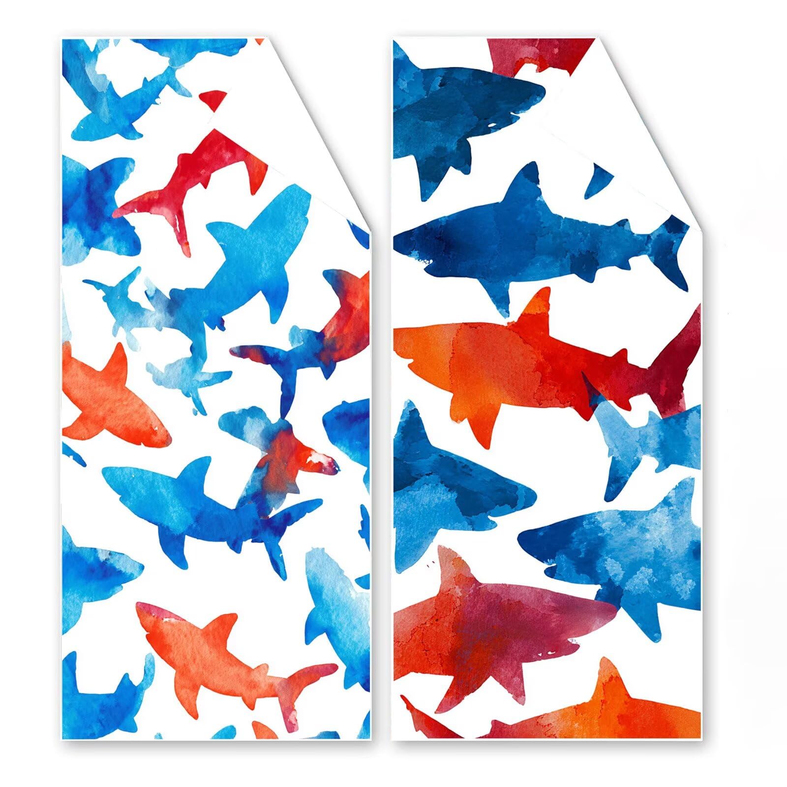 Telo Mare Grande 220x100 cm, Telo Mare Microfibra, 2 Set Asciugamano palestra, Stuoia Spiaggia Compatta, Leggero, Antisabbia, Asciugatura Rapida, per Spiaggia, Viaggi, Sauna (Pesce Cartoni) G1-505
