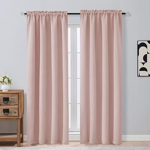Miniatura 218 de OVZME Cortinas opacas turquesa para tratamiento de ventanas pequeñas, cortinas cortas con bloqueo de luz para ventana de cocina sobre el fregadero,