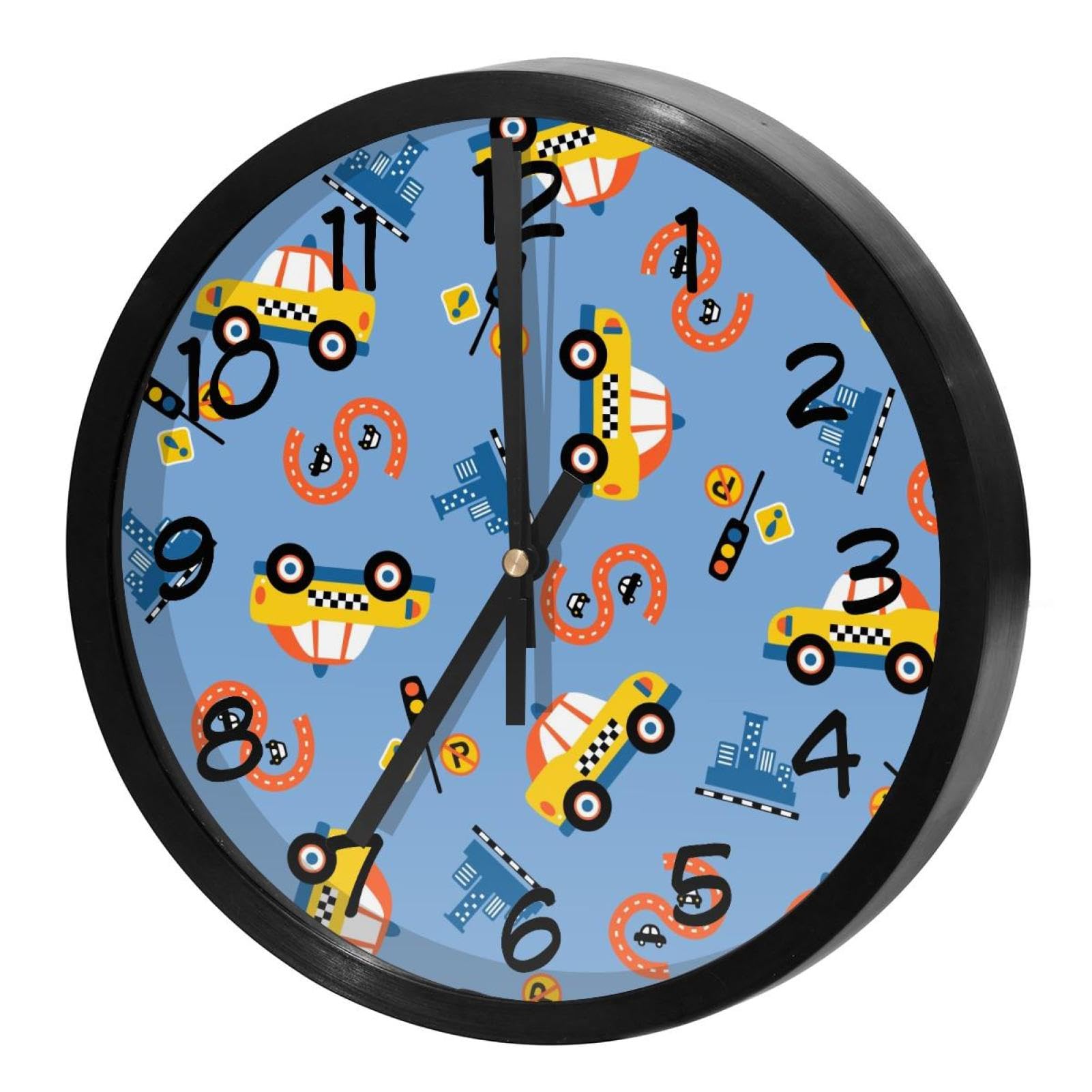 Finis les bruits de tic-tac avec cette horloge murale silencieuse à quartz taxi jaune