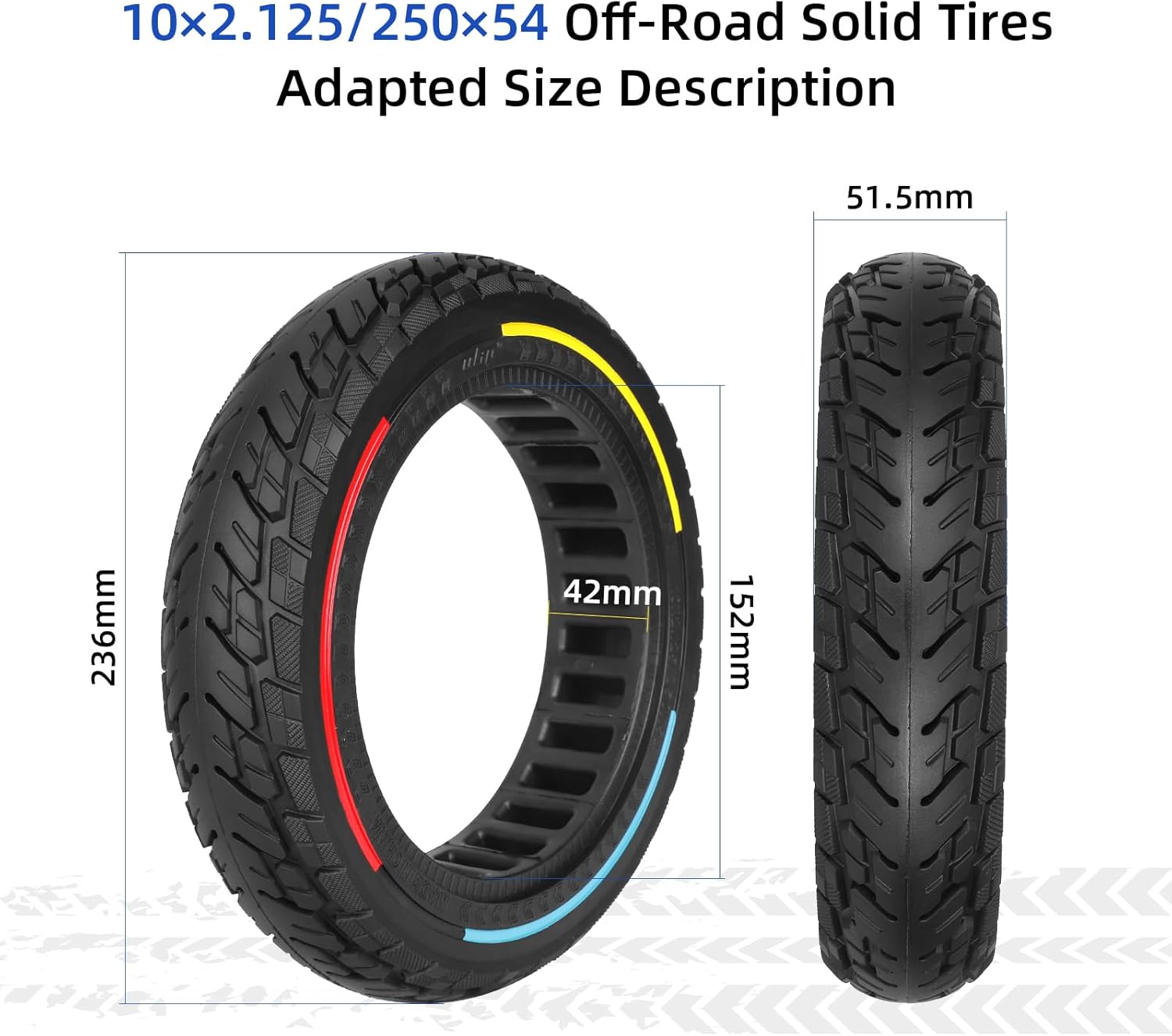 ulip 10x2.125 Solid Scooter Tire Front and Rear Wheels Replacement for Segway Ninebot F20 F25 F30 F40 Xiaomi 4 Scooter for 250x54 off-road solid tire 10 * 2.125-6.6 55/80-6.6 Tire Scooter (2PCS)