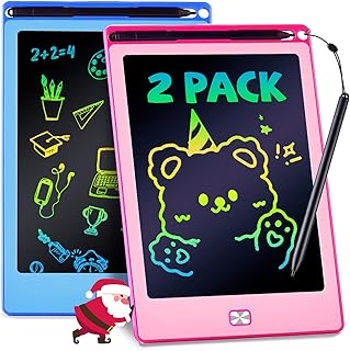 POPERFUN 2 Pack LCD Writing Tablet for Kids, 8.5 Inch Drawing Tablet for Kids Travel Games Activity,Toddlers Toys Learning Board Toys Christmas Stocking Fillers Birthday Gifts for Kid Blue&Pink