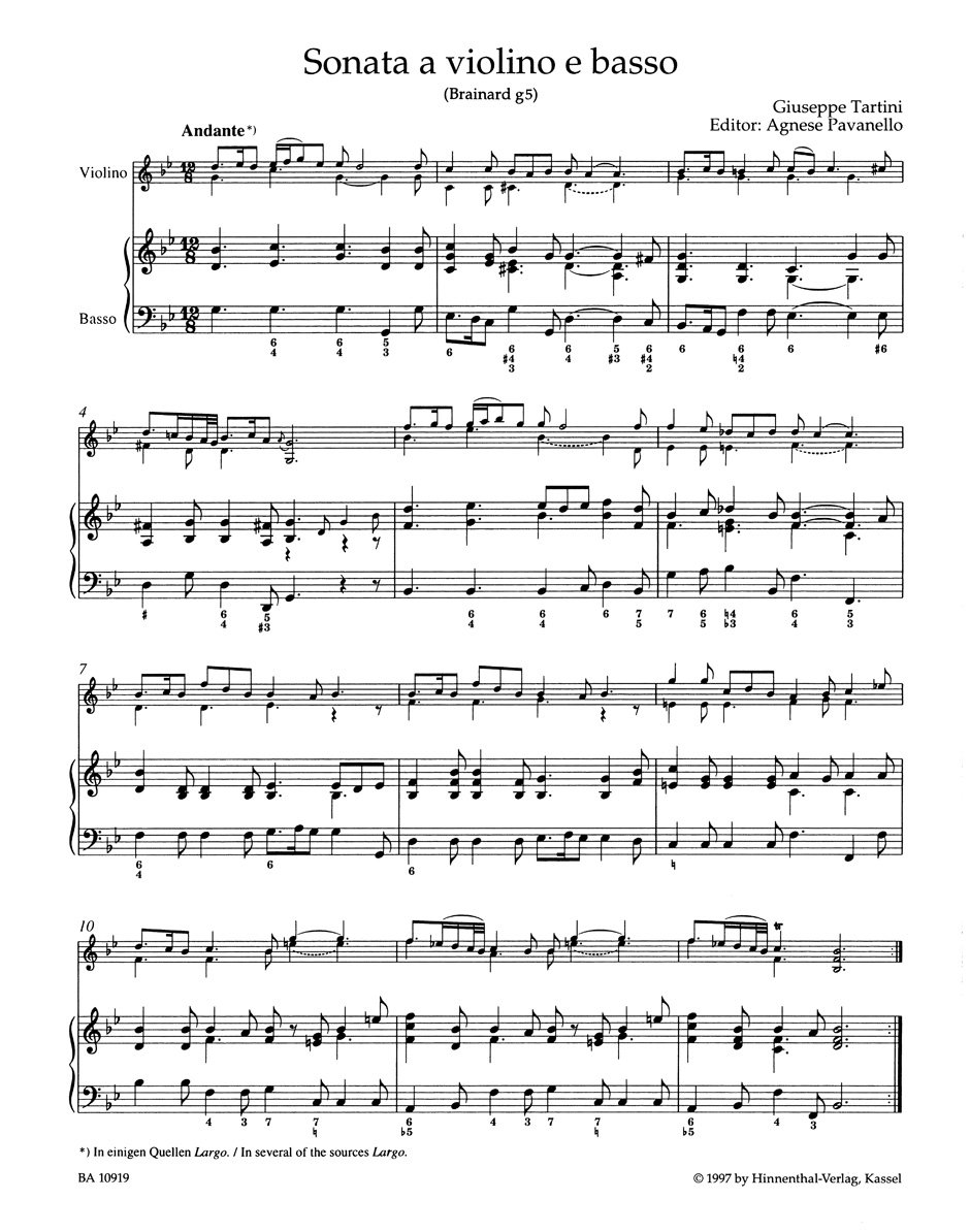 Sonata for Violin and Basso continuo in G minor Devil's Trill - Image 2