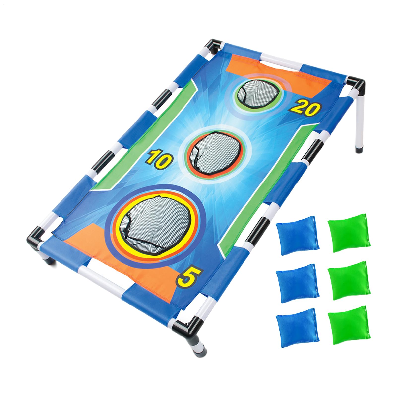 Cornhole Bean Bag Toss Game – Backyard Tossing Set, Family Fun Game | Indoor Outdoor Game for Beach, Camping, Backyard, Party Events, Fun Activity for All Ages, Easy Setup and Play Anywhere