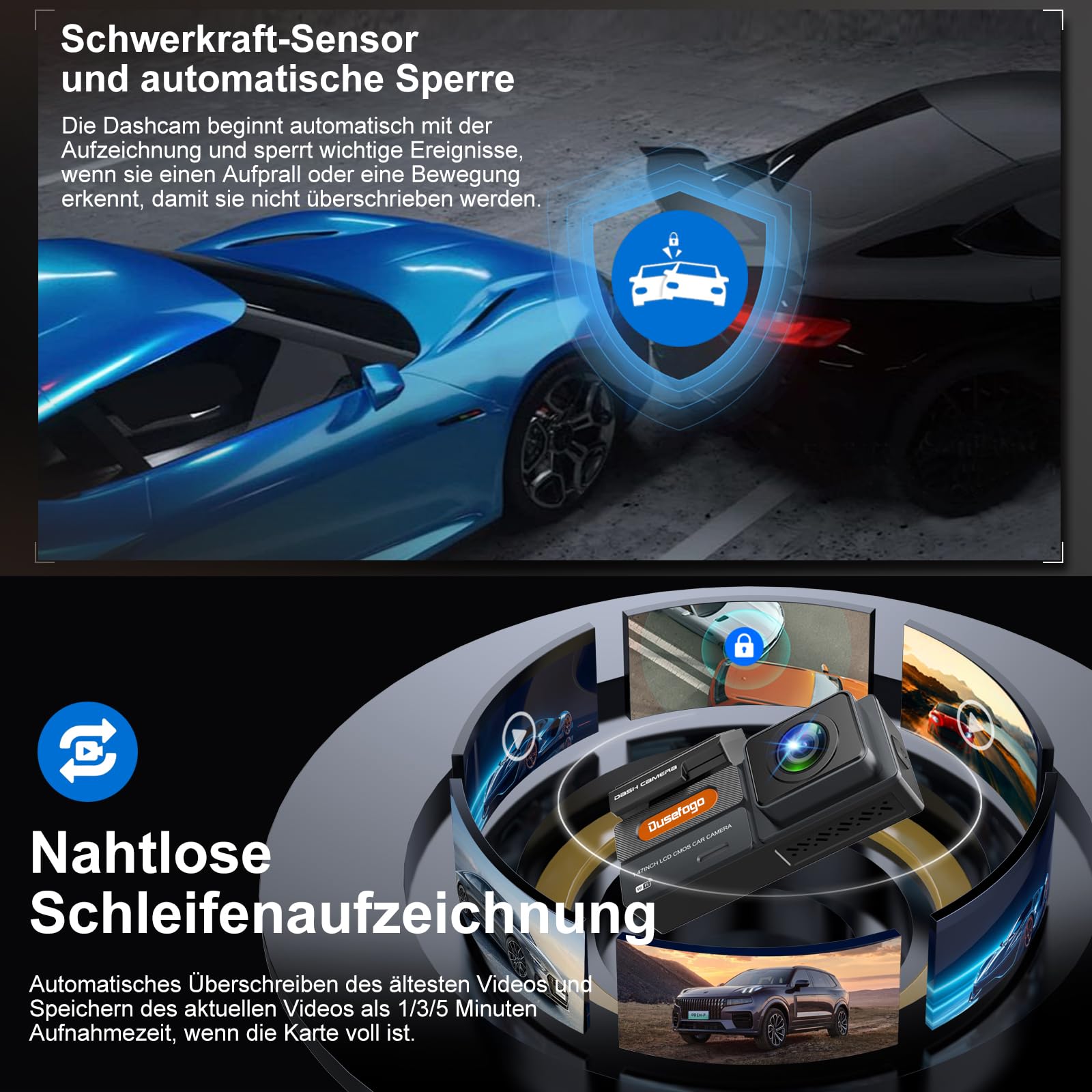 Dash Cam Car Front 2K with WiFi Dashcam Auto with 64GB Card,Super Night Vision,WDR, 170° Wide Angle,G-Sensor, Loop Recording,App Control,IPS Screen,24 Hours Parking Mode and Motion Detection
