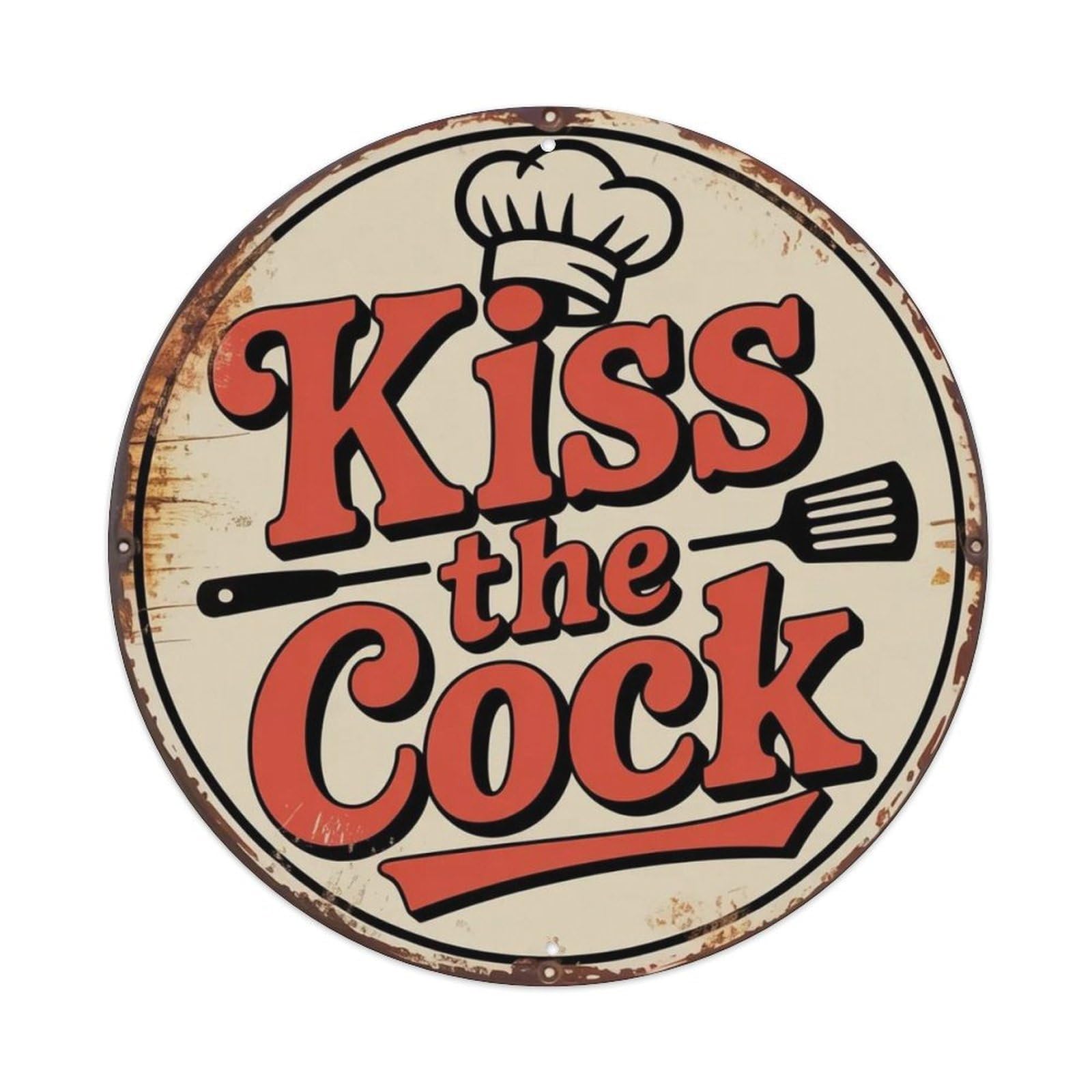 Chef Kiss The Cook Metal Tin Sign Plaque