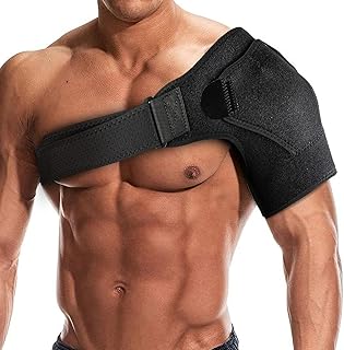 Shoulder Brace,shoulder sling,shoulder pain relief rotator cuff,support brace For injuries and tears,AC joint pain relief,Includes fixed ice pack,bag heating pack,For men or women. Black-Large