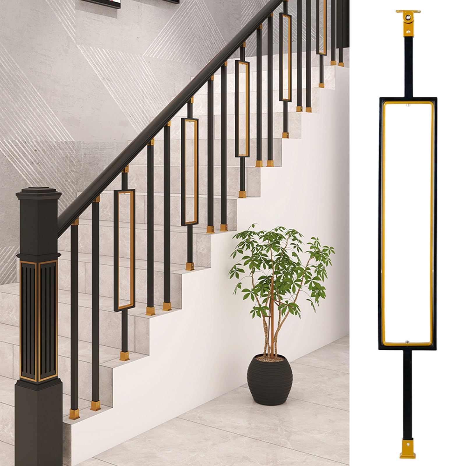Gold Railing Chain Gold Black Railing 35 Stair Railing Ideas To Elevate Your Home's Style