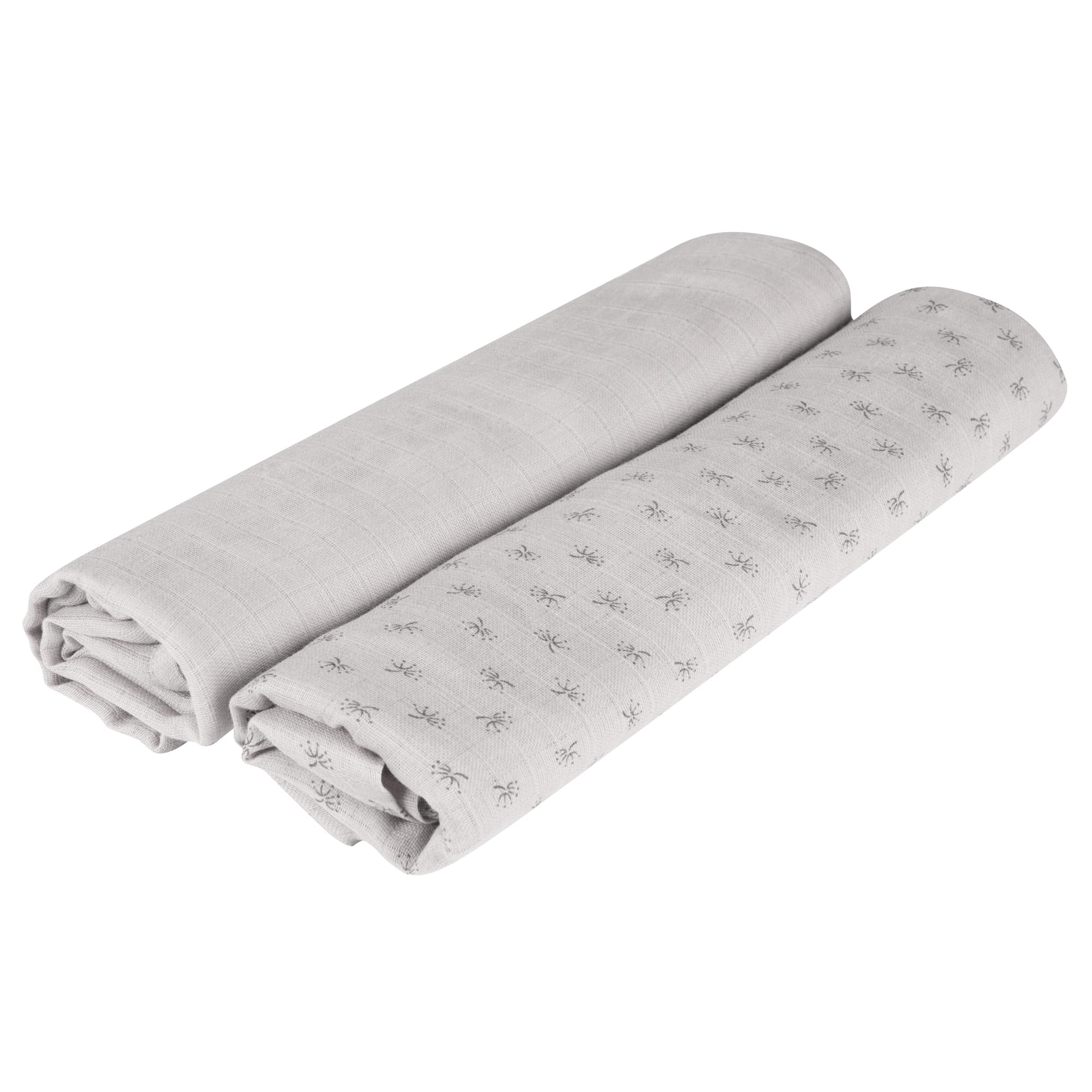roba Lil Planet Nursing Blanket - 120 x120 - Oeko TEX and GOTS Certified Organic Cotton - 2 Pieces - Silver Grey
