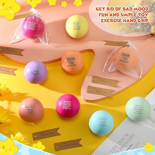 Miniatura 5 de Sratte Juego de 35 bolas motivacionales para el estrés, bolas coloridas, bolas inspiradoras para aliviar el estrés para adultos y niños, bolas de