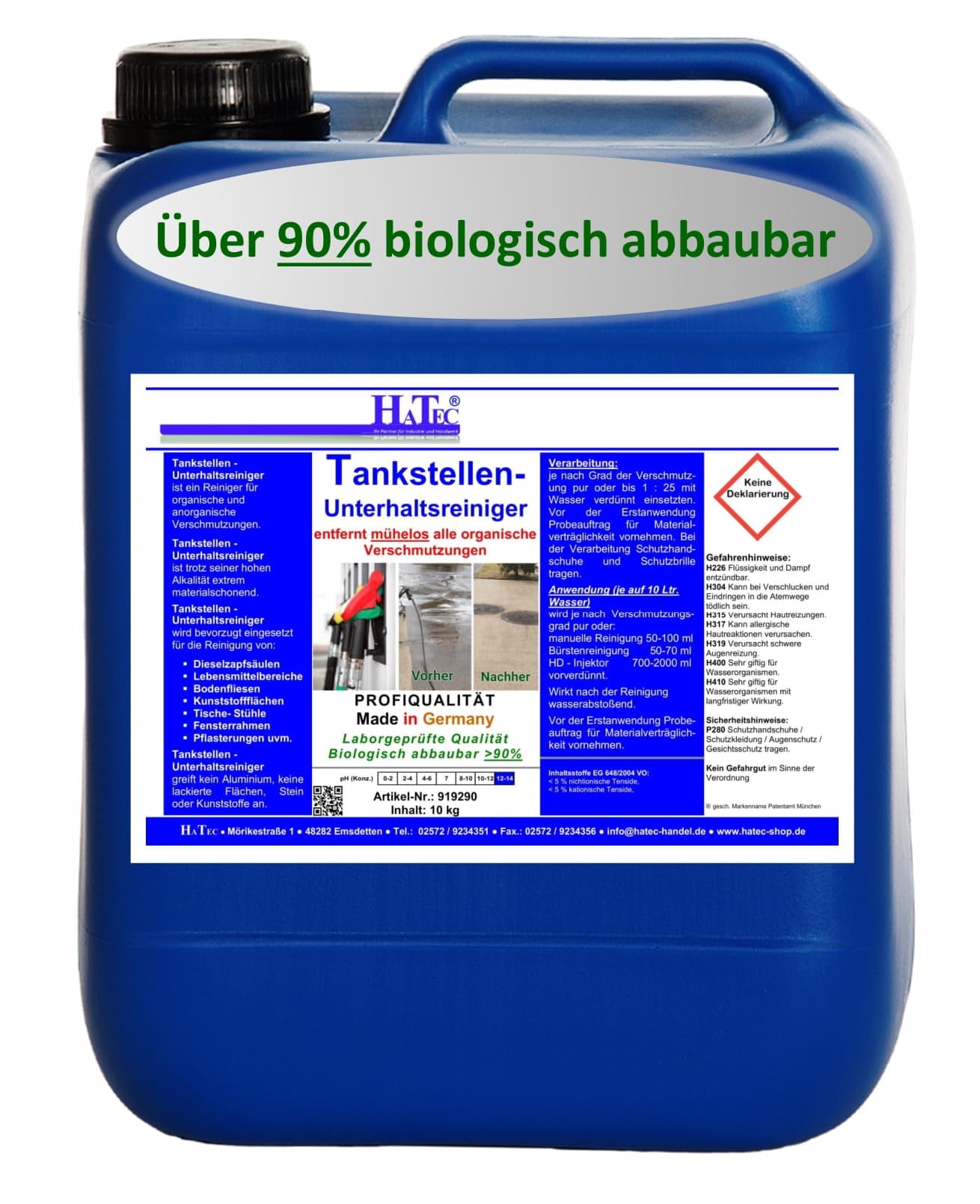Limpiador de gasolineras para estaciones de servicio, limpiador de mantenimiento para todos los 10 kg, para toda la suciedad orgánica, limpiador de bombas de gasolina y azulejos, más del 90%
