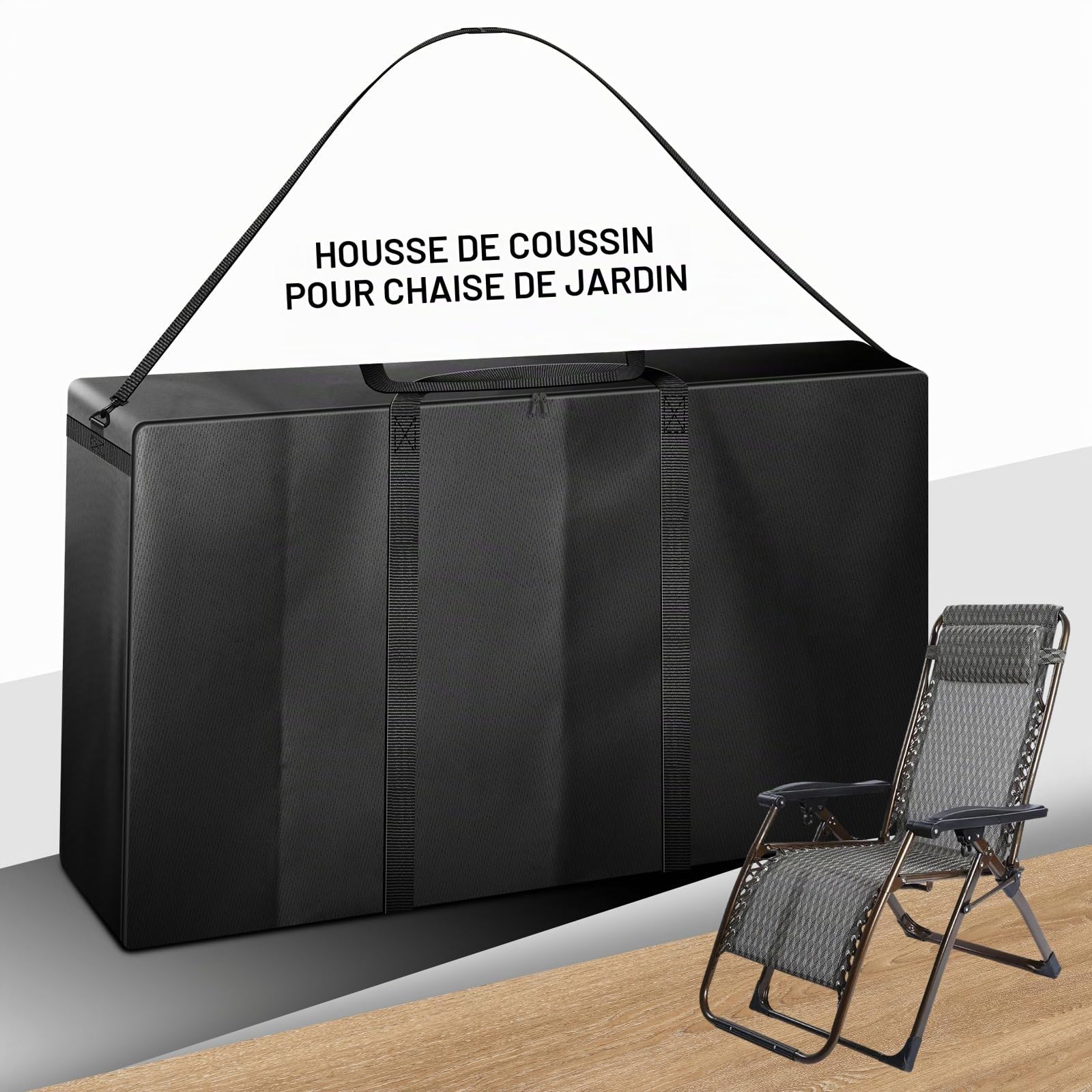 Grand sac de rangement pour chaise de jardin, 600D, 105 x 73 x 28 cm, housse de transport pour chaises longues, coussins de meubles, table de camping, pliable, tables pliantes, chaises