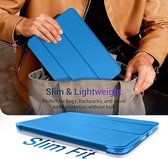 CoBak Case for iPad (A16) 11th Generation 11 Inch 2025, iPad 10th Generation 10.9 inch 2022, Slim Stand Protective Cover with Hard PC Translucent Back Shell Cover, Support Touch ID, Ocean Blue