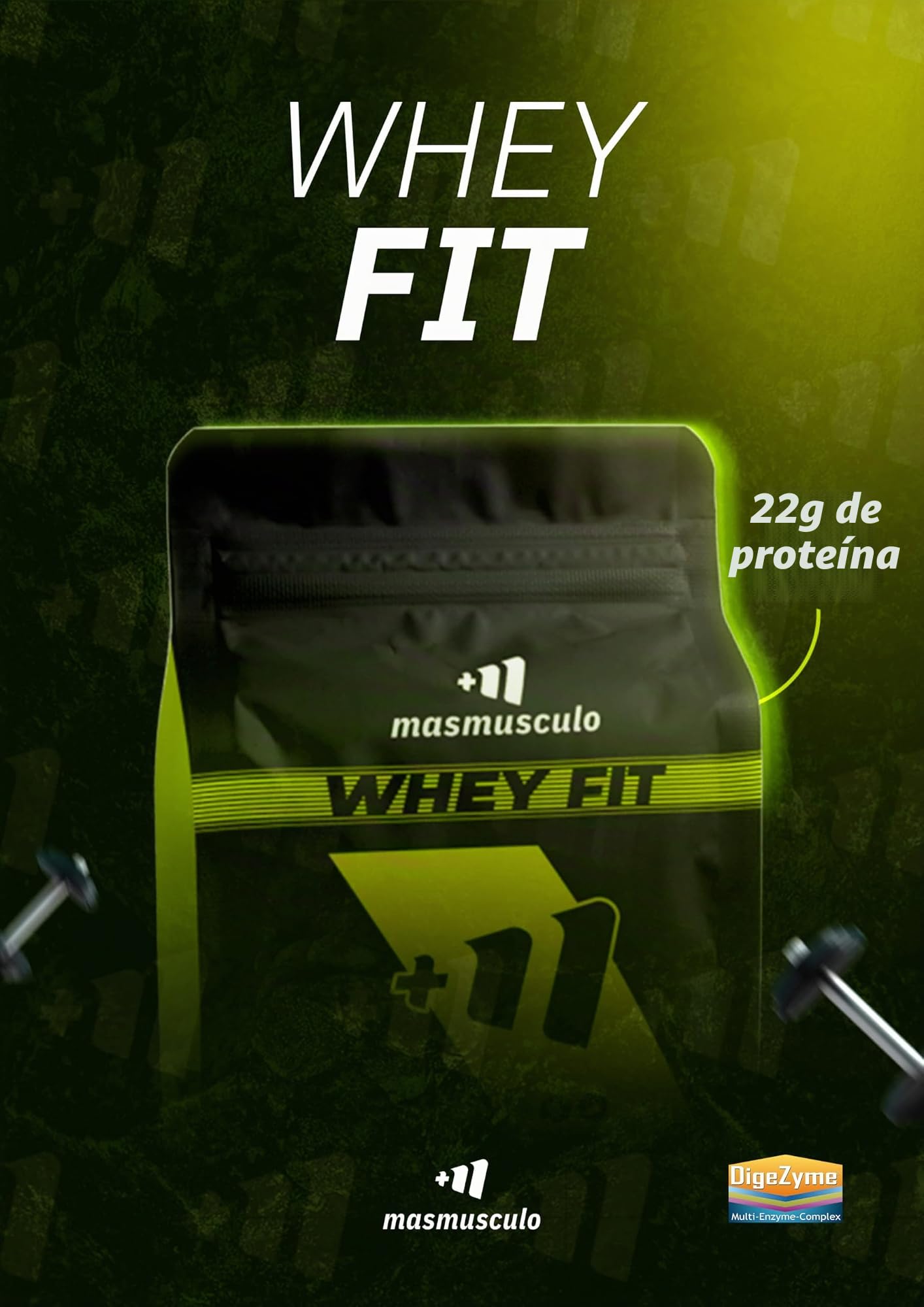 MASmusculo - Whey FIT - Proteína Whey - Proteína Suero de Leche - 2 kg - Bolsa para 2 Meses - Regeneración Muscular - Mejora Rendimiento - Sabor Neutro