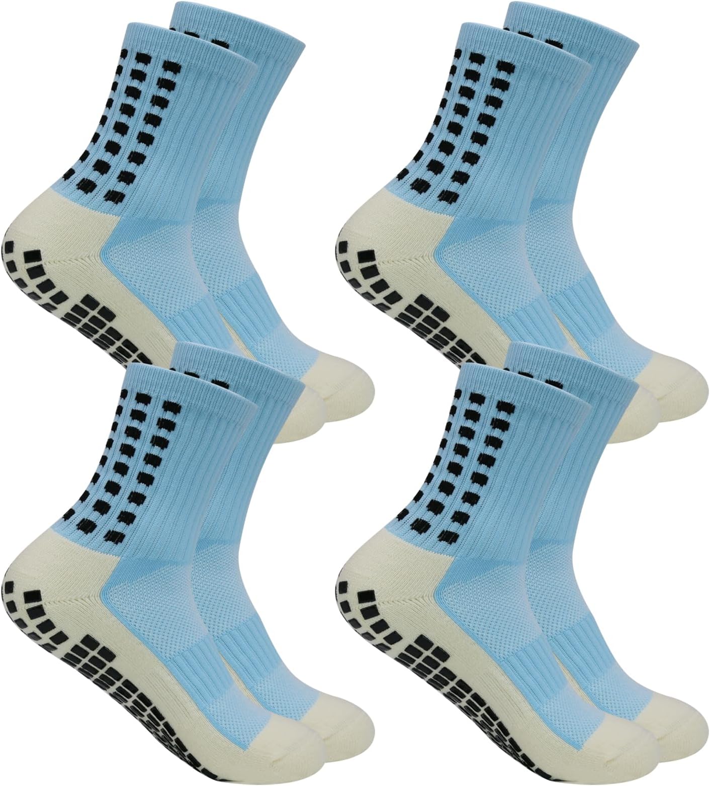 YUFREE SUNSoccer Grip Socks Men Youth Athletic Anti Slip Socks For Football Basketball Hockey Rugby 4 Pair