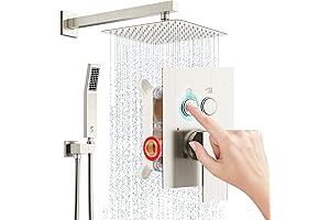 SUN RISE Modern Shower System with 10" Rain Shower Head and Handheld Spray
