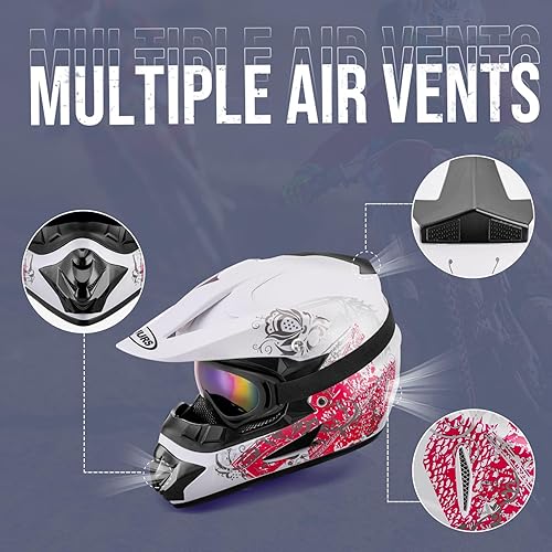 Miniatura 4 de DOT Casco para bicicleta de tierra para jóvenes para niños y niñas de 5 a 14 años, de cuatro ruedas, motocross, BMX, MX, UTV, moto de nieve, kart,