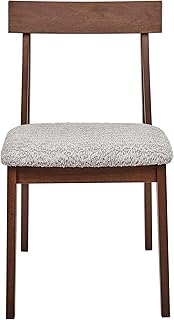 Beliani Conjunto de 2 sillas de Comedor Asiento de bouclé poliéster Estructura de Madera Oscura Gris Isle