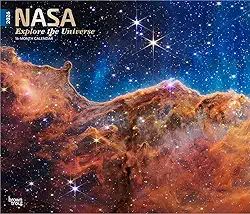 NASA Explore the Universe | 2026 14 x 24 Inch (Hanging) Monthly Deluxe Wall Calendar | Foil Stamped Cover | Plastic-Free | BrownTrout | Space Cosmos Inspiration