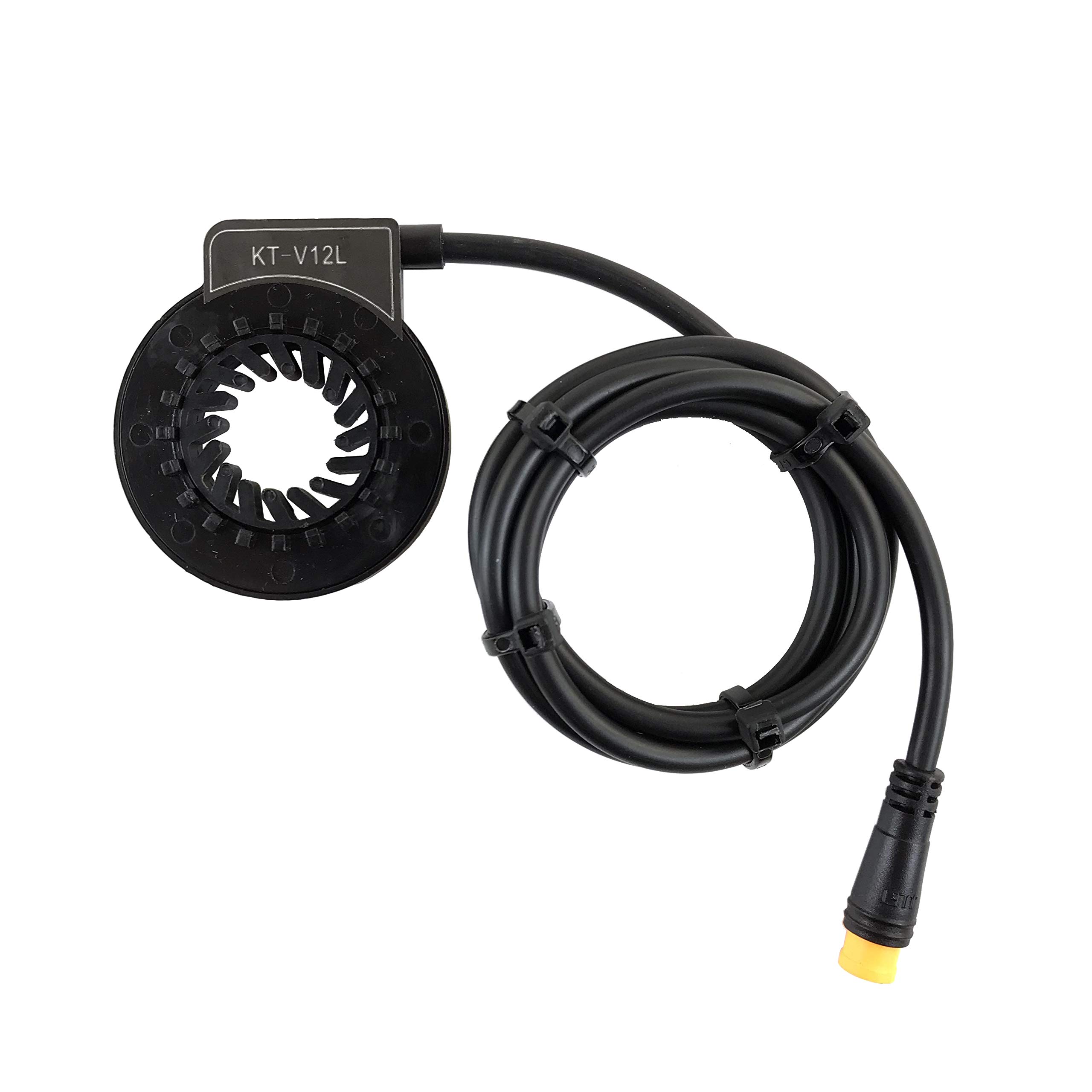 Electric Bike Accessories PAS KT-V12L 12 Magnets Pedal Assist Sensor Ebike Kit Easy Crank Installation PAS Sensor 3 PIN Waterproof Plug…, black