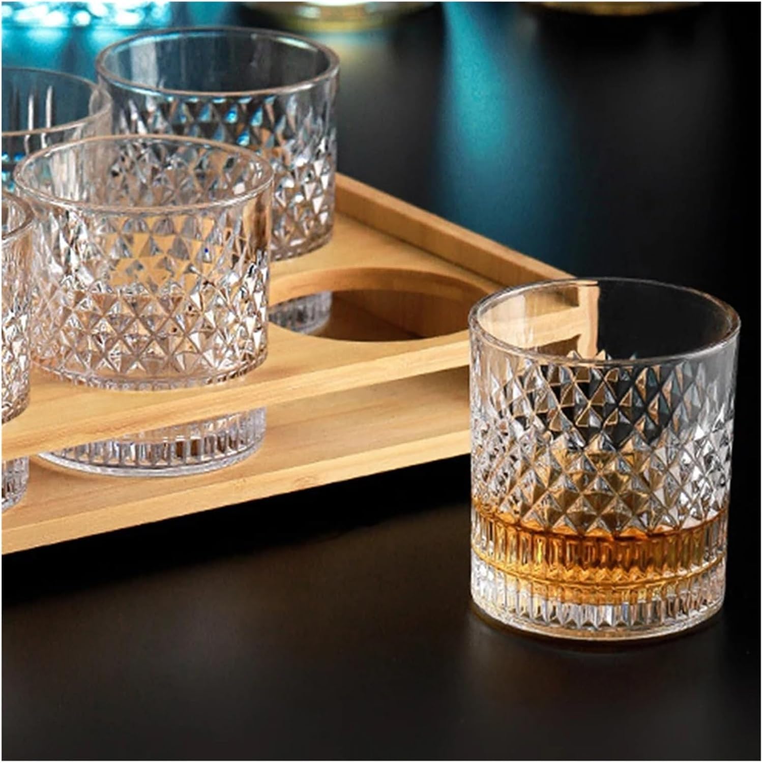 Glas 1/2/3/4 Stücke Tassen 335 Ml Transparent Whisky Tasse for Party/Home/Bar Kristall Glas Wein Becher Bier(4pcs)