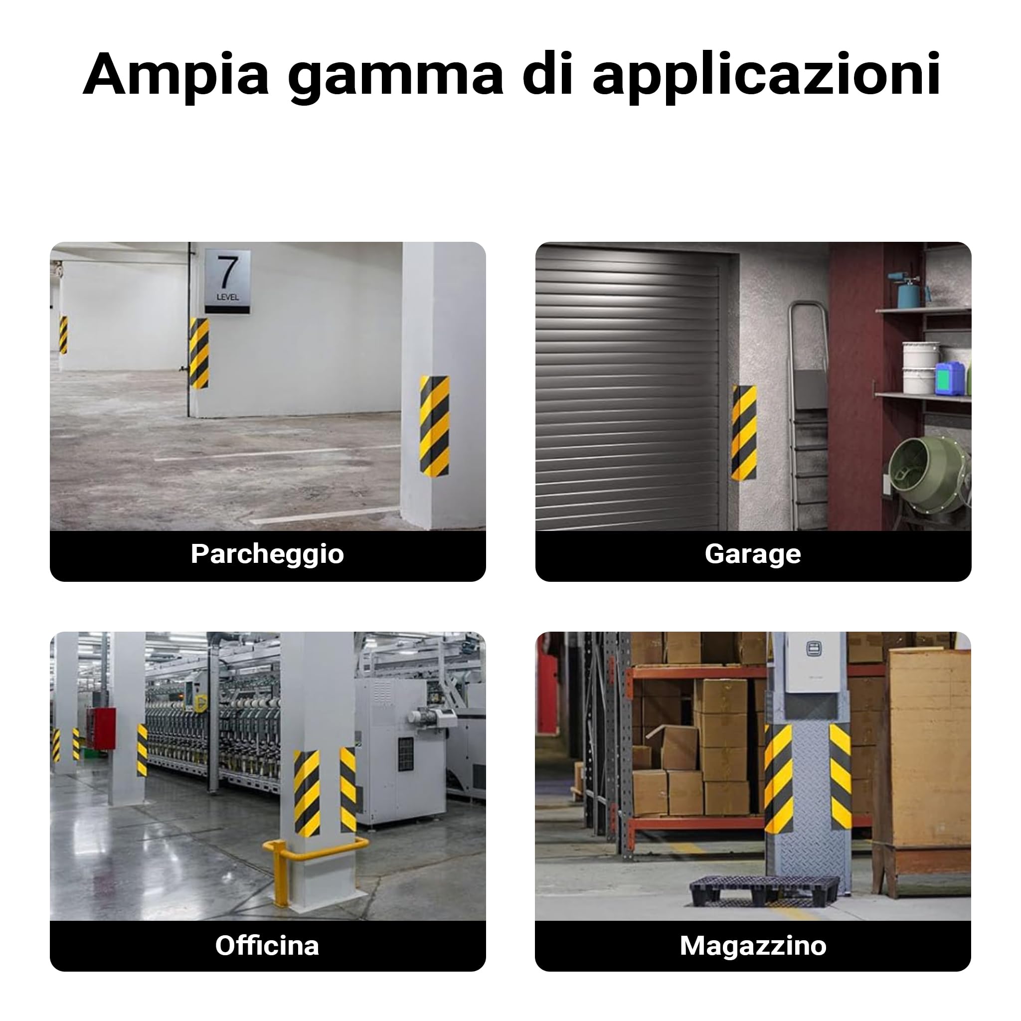 Wiltec Paracolpi garage 400x75x20 mm protezione autoadesiva EVA paraspigoli gomma