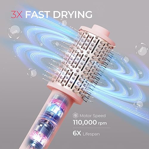 Miniatura 2 de TYMO Cepillo secador de pelo 3.0, ligero 3 veces más rápido, cepillo secador de pelo iónico 5 en 1 con peine alisador y cerdas voluminizadoras para