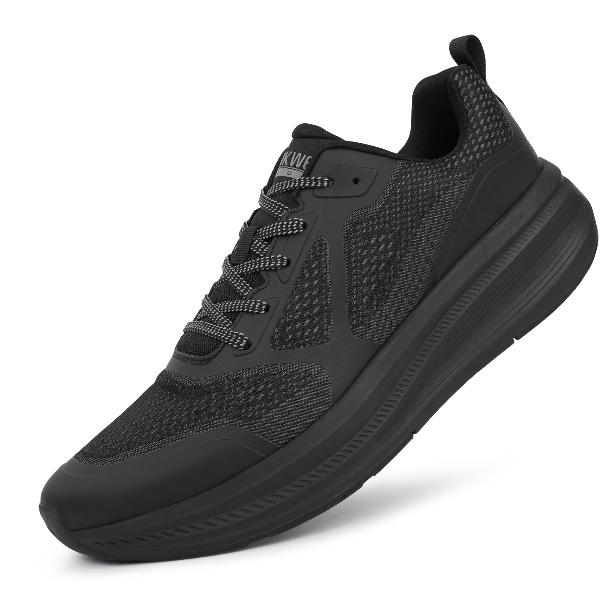 Photo 1 of Hawkwell Plus Men's Plus Size Wide Toe Box Trendy Casual Athletic Sports Running Shoes Walking Sneakers US Sizes 15 16 17 18 19, All Black PU, 19 M US