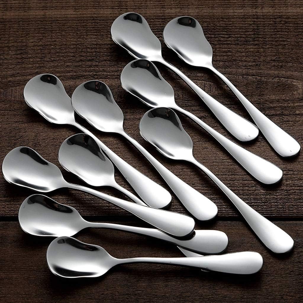 Durable Spoons, Stainless Steel Spoons, Set of 10, Dessert Spoon, Yoghurt Spoon, Ice Cream Spoon, Cute Pudding, Small Spoon, 5.31 Inch Tablespoons